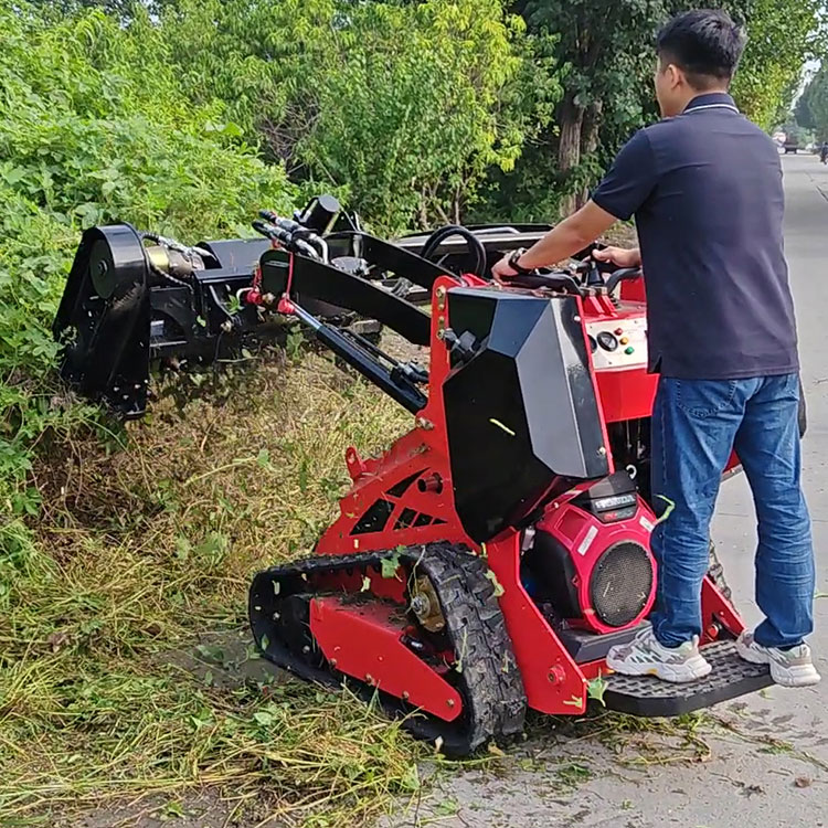 Mini skid steer loader with Mulcher