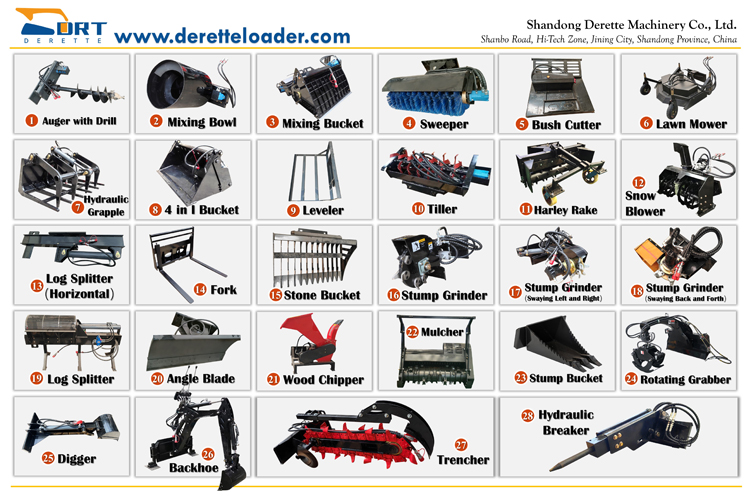 derette mini skid steer attachment