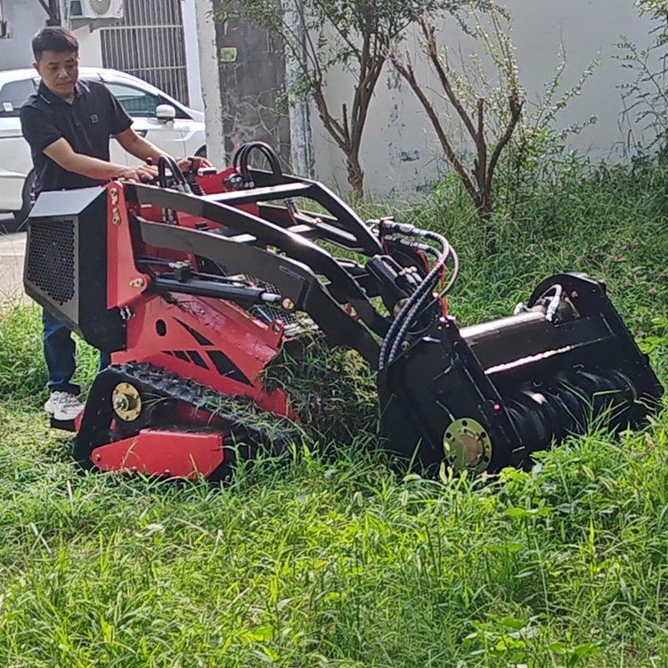 Mini skid steer loader with Mulcher