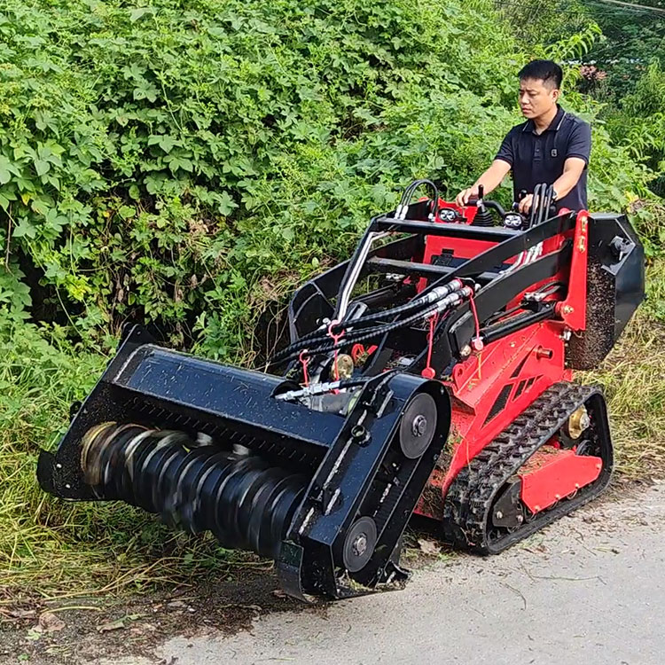 Mini skid steer loader with Mulcher