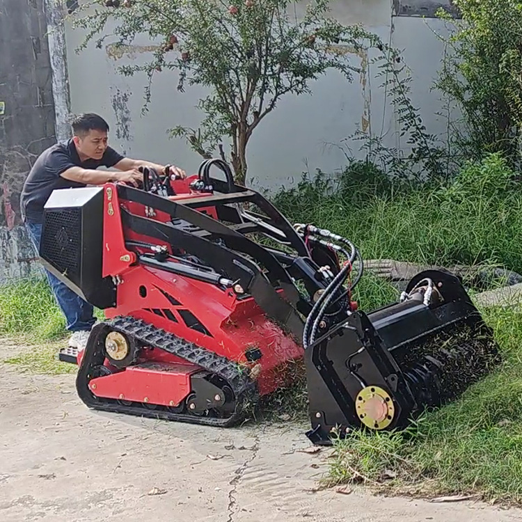 Mini skid steer loader with Mulcher