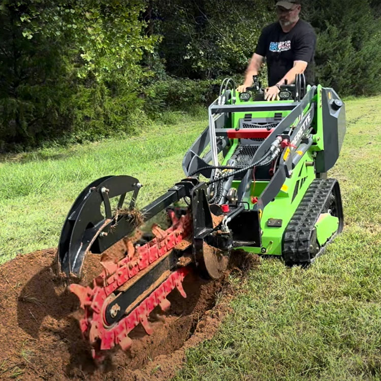 Trencher for mini skid steer loader