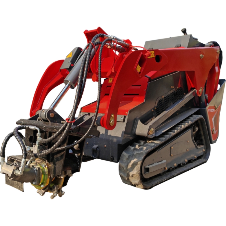 Mini skid steer loader V1000 with Stump Grinder